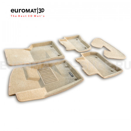 Текстильные 3D коврики Euromat3D Business в салон для Jaguar F-Pace (2016-) № EMC3D-002753T Бежевые