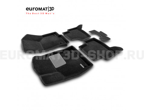 Текстильные 3D коврики Euromat3D Premium в салон для Skoda Octavia A7 (2013-2020) № EMPR3D-004507