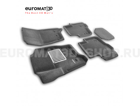 Текстильные 3D Коврики Euromat3D Lux cалон для Land Rover Discovery III (2005-2009) № EM3D-003100G Серые