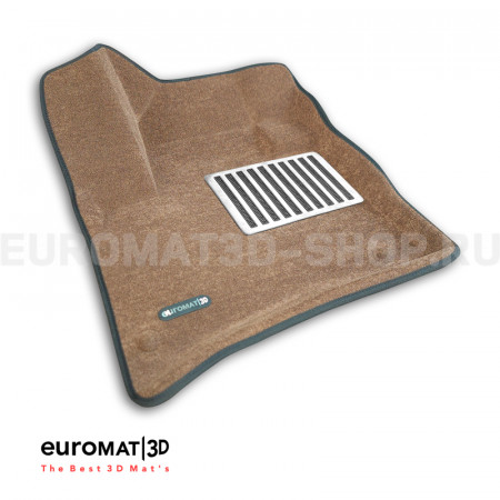 Текстильные 3D коврики Euromat3D Lux в салон для Volkswagen Touareg (2010-2017) № EM3D-004101R Коричневые